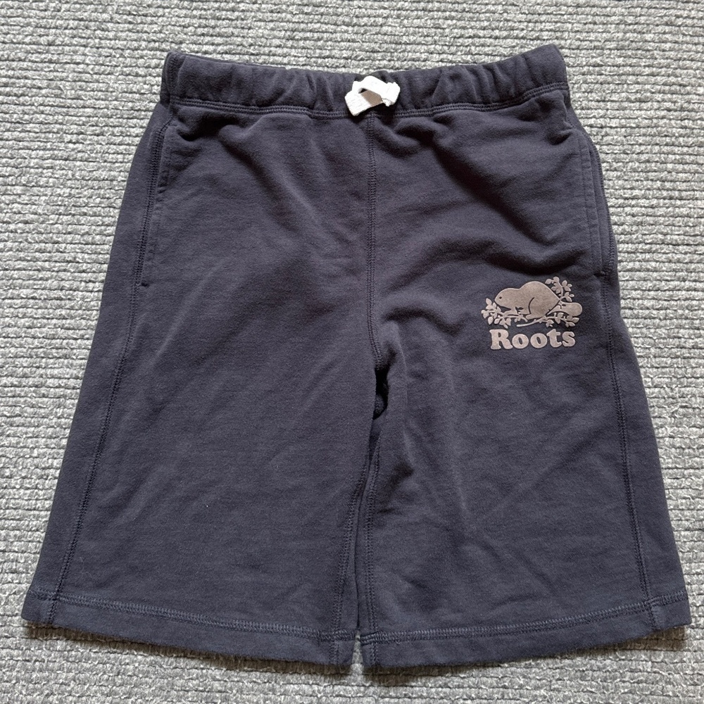 Roots Navy Sweat Jogging Track Shorts Youth Boy Size 12